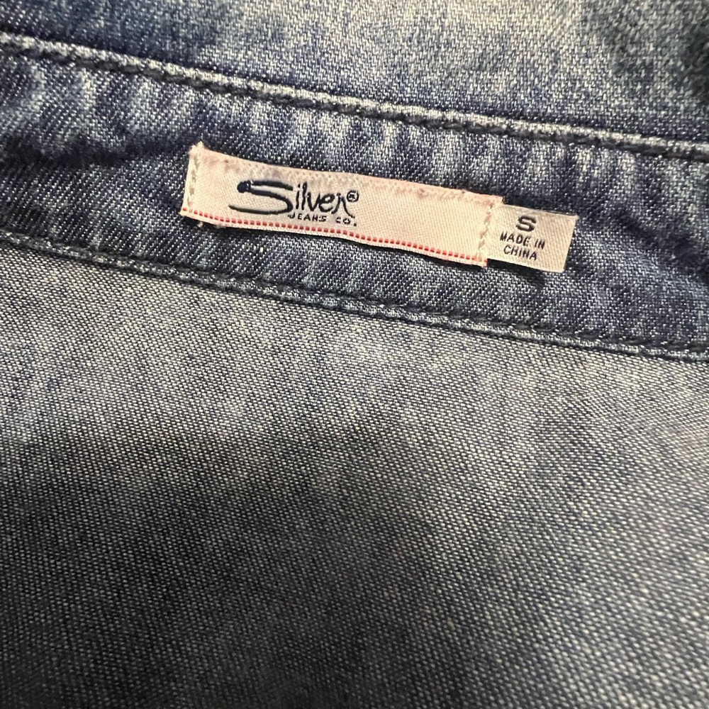 Silver Jeans Co. Denim Shirt SZ SM - Picture 8 of 11